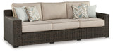 Coastline Bay Brown Outdoor Sofa with Cushion