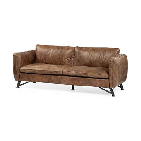 Cobain I 84 Inch Brown Leather Two Seater Sofa by Mercana at Eve Furniture
