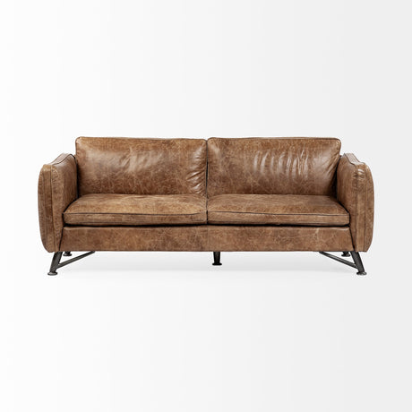 Cobain I Brown Leather Two Seater Sofa by Mercana at Eve Furniture
