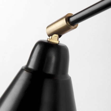 Cobalt Black Metal Cone Shaped Swivel Wall Sconce by Mercana at Eve Furniture