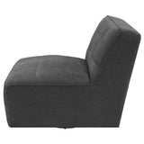Cobie Dark Charcoal Upholstered Swivel Armless Chair by Coaster at Eve Furniture