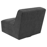 Cobie Dark Charcoal Upholstered Swivel Armless Chair by Coaster at Eve Furniture