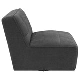 Cobie Dark Charcoal Upholstered Swivel Armless Chair