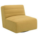 Cobie Mustard Upholstered Swivel Armless Chair