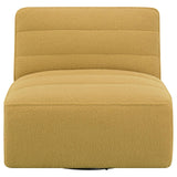 Cobie Mustard Upholstered Swivel Armless Chair