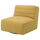 Cobie Mustard Upholstered Swivel Armless Chair