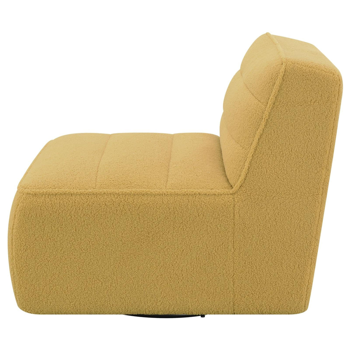 Cobie Mustard Upholstered Swivel Armless Chair