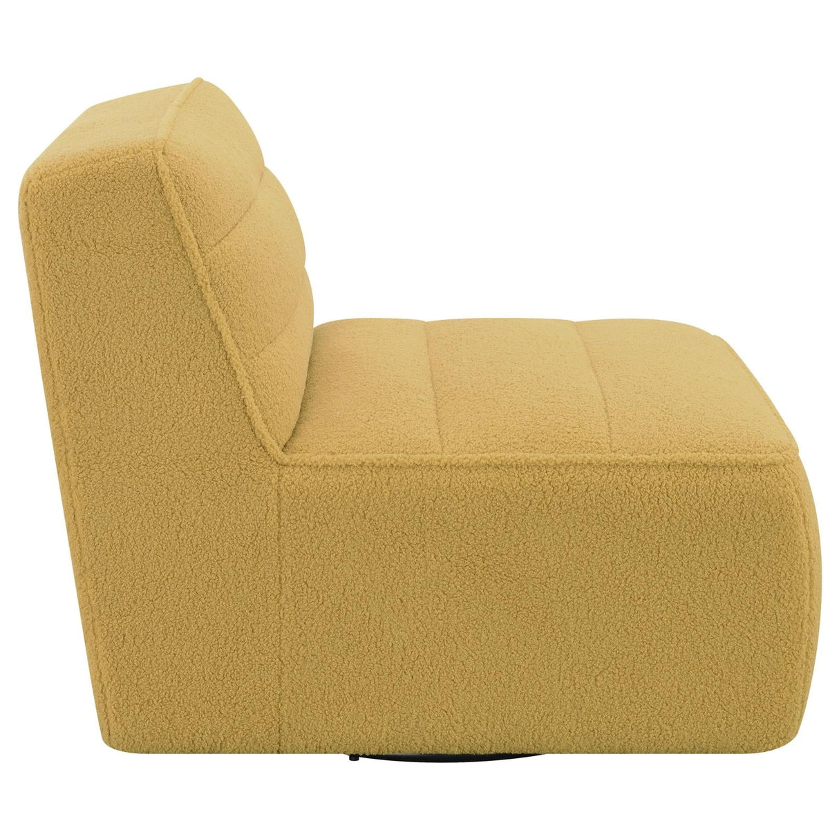 Cobie Mustard Upholstered Swivel Armless Chair