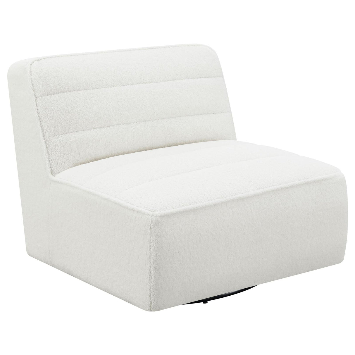 Cobie Natural Upholstered Swivel Armless Chair