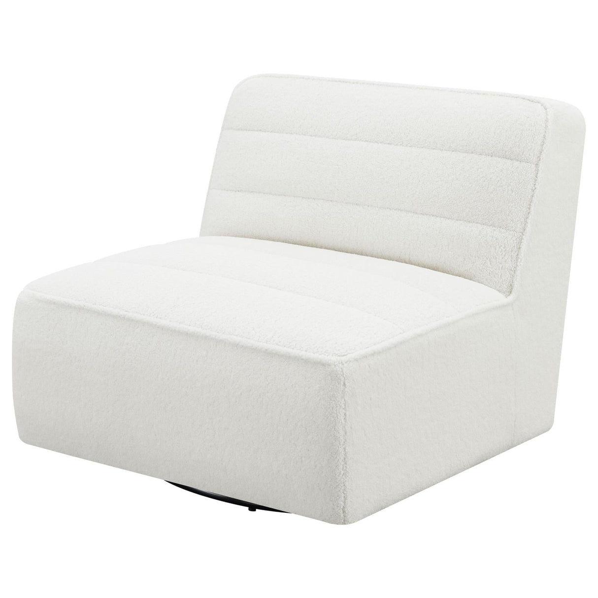 Cobie Natural Upholstered Swivel Armless Chair