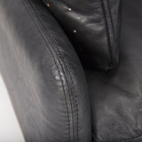 Cochrane 34.5L x 33.0W x 32.5H Black Leather Wrapped Chair by Mercana at Eve Furniture
