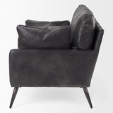 Cochrane 34.5L x 33.0W x 32.5H Black Leather Wrapped Chair by Mercana at Eve Furniture