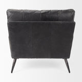 Cochrane 34.5L x 33.0W x 32.5H Black Leather Wrapped Chair by Mercana at Eve Furniture