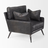 Cochrane 34.5L x 33.0W x 32.5H Black Leather Wrapped Chair by Mercana at Eve Furniture