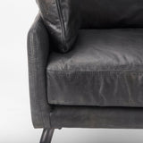 Cochrane 34.5L x 33.0W x 32.5H Black Leather Wrapped Chair by Mercana at Eve Furniture