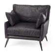 Cochrane 34.5L x 33.0W x 32.5H Black Leather Wrapped Chair by Mercana at Eve Furniture