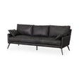 Cochrane 82L x 33W x 32.3 Black Leather Three Seater Sofa by Mercana at Eve Furniture