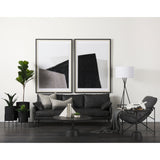 Cochrane Black Leather Three Seater Sofa by Mercana at Eve Furniture