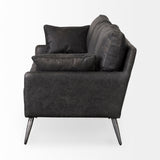 Cochrane Black Leather Three Seater Sofa by Mercana at Eve Furniture