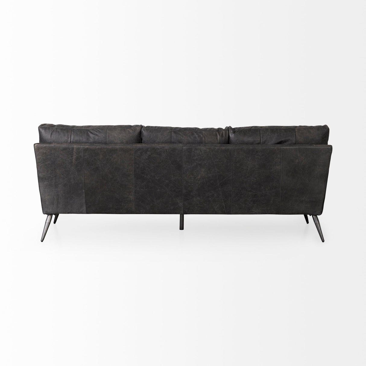 Cochrane Black Leather Three Seater Sofa by Mercana at Eve Furniture