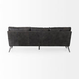 Cochrane Black Leather Three Seater Sofa by Mercana at Eve Furniture