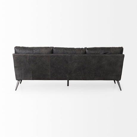 Cochrane Black Leather Three Seater Sofa by Mercana at Eve Furniture