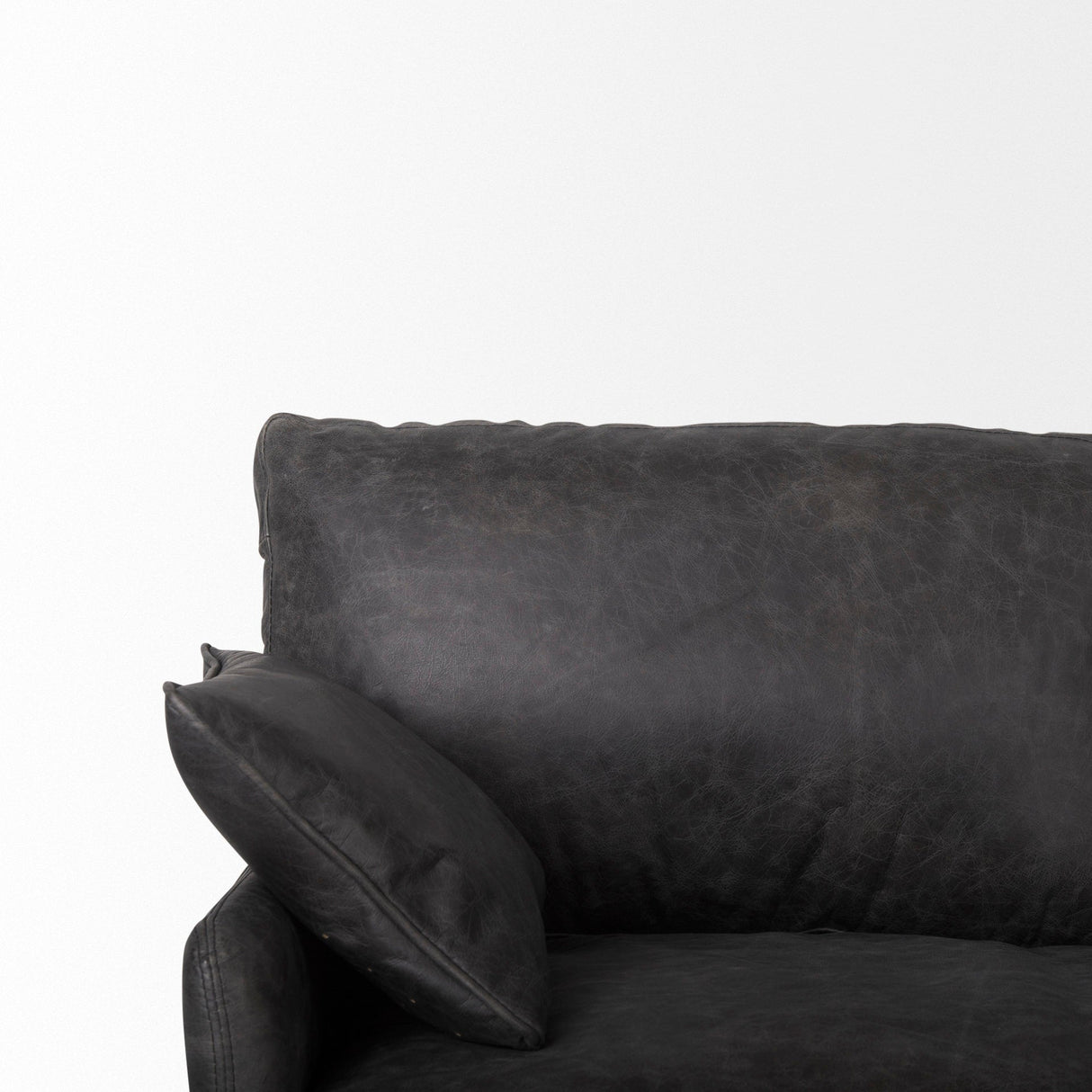 Cochrane Black Leather Three Seater Sofa by Mercana at Eve Furniture
