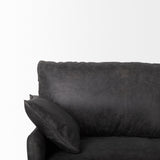 Cochrane Black Leather Three Seater Sofa by Mercana at Eve Furniture