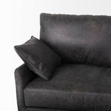 Cochrane Black Leather Three Seater Sofa by Mercana at Eve Furniture