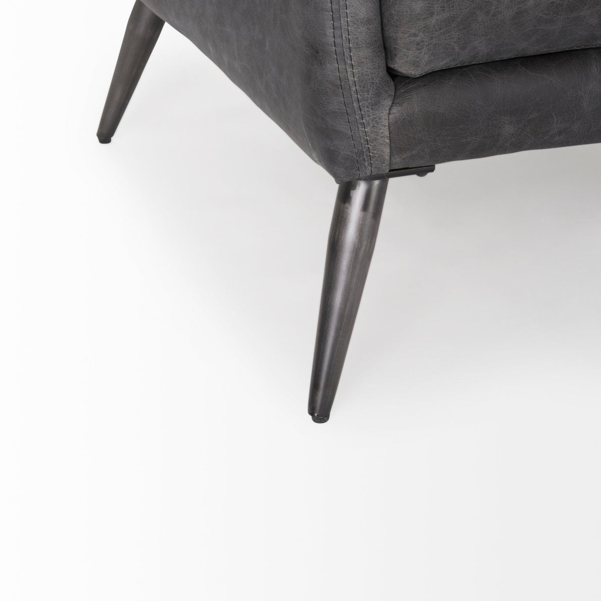 Cochrane Black Leather Three Seater Sofa by Mercana at Eve Furniture