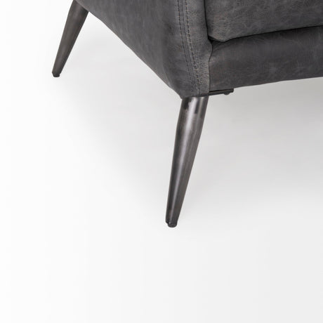 Cochrane Black Leather Three Seater Sofa by Mercana at Eve Furniture
