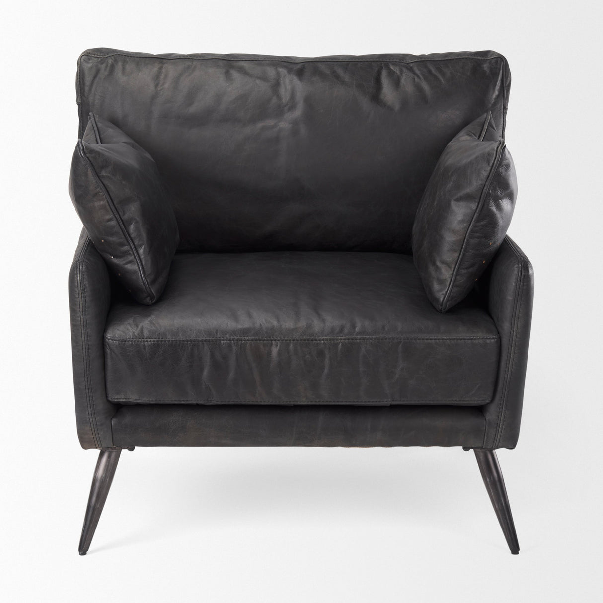 Cochrane Black Leather Wrapped Chair by Mercana at Eve Furniture
