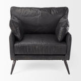 Cochrane Black Leather Wrapped Chair by Mercana at Eve Furniture