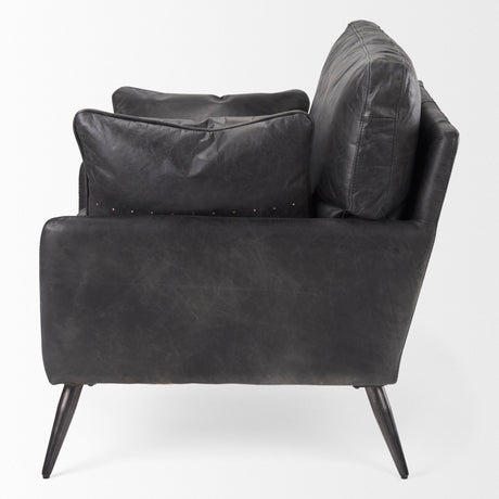 Cochrane Black Leather Wrapped Chair by Mercana at Eve Furniture