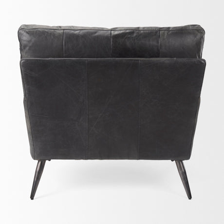 Cochrane Black Leather Wrapped Chair by Mercana at Eve Furniture