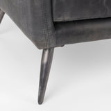 Cochrane Black Leather Wrapped Chair by Mercana at Eve Furniture