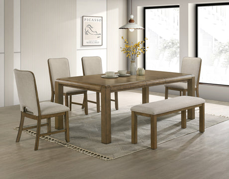 Cockrell Brown and Beige Extandable Dining Set by Crown Mark at Eve Furniture