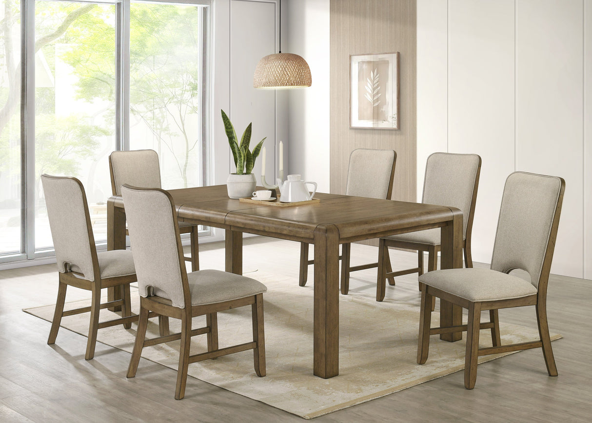 Cockrell Brown and Beige Extandable Dining Set by Crown Mark at Eve Furniture