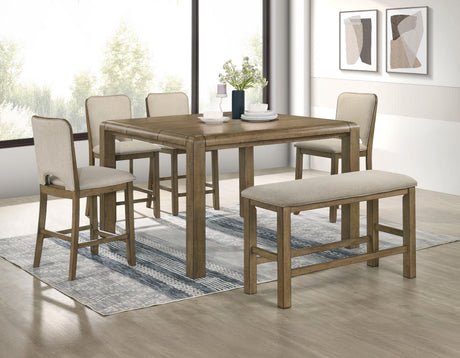 Cockrell Brown and Beige Extendable Counter Height Set by Crown Mark at Eve Furniture