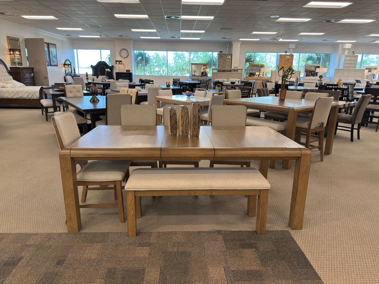 Cockrell Brown and Beige Extendable Counter Height Set by Crown Mark at Eve Furniture