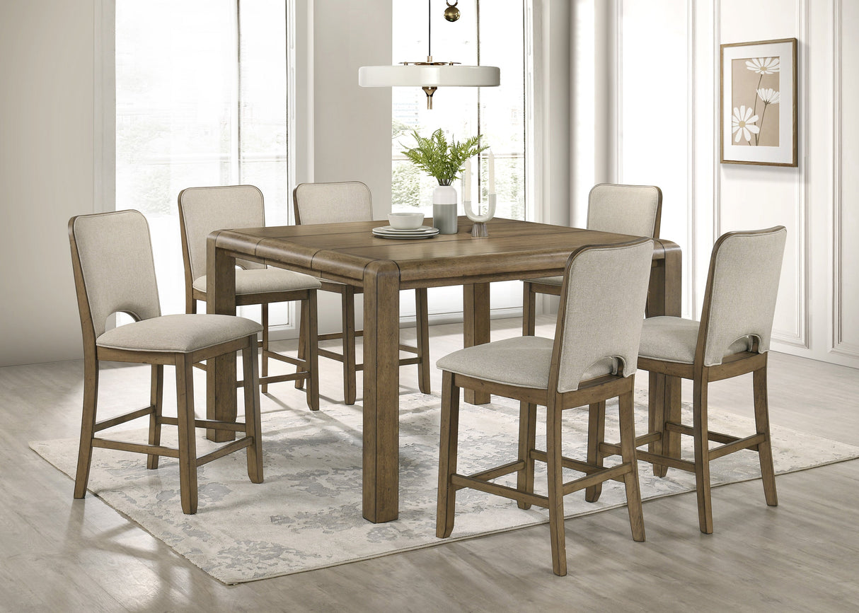 Cockrell Brown and Beige Extendable Counter Height Set by Crown Mark at Eve Furniture