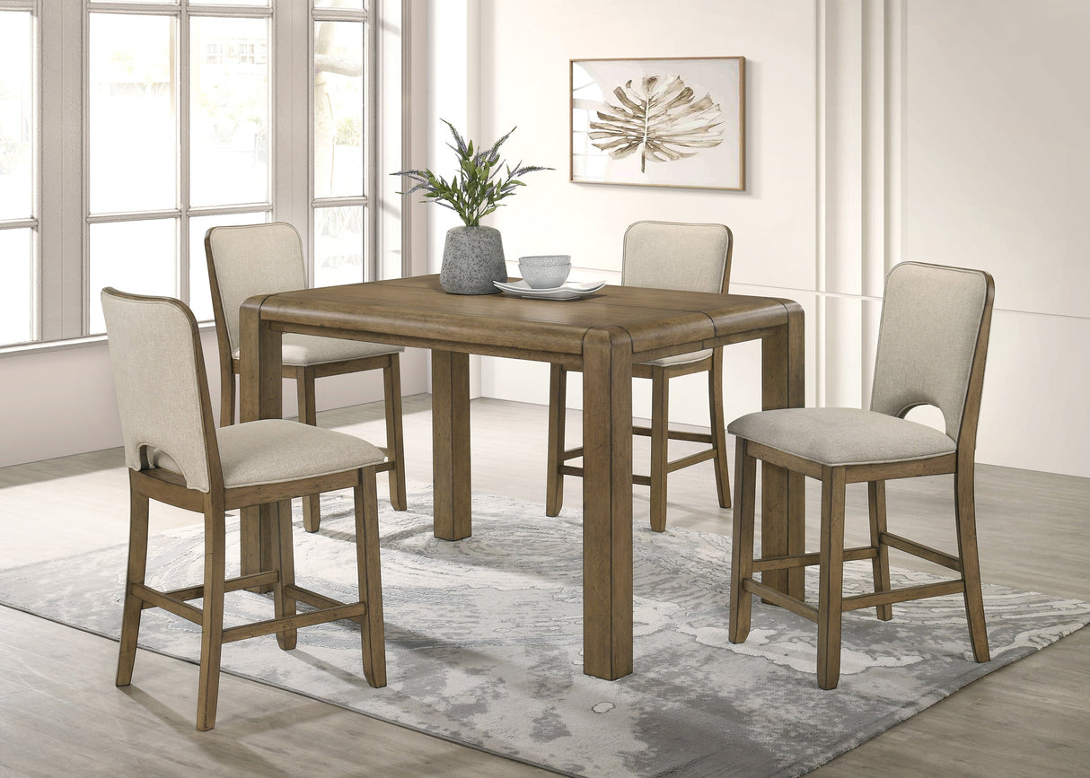 Cockrell Brown and Beige Counter Height Table with 18"Leaf by Crown Mark at Eve Furniture