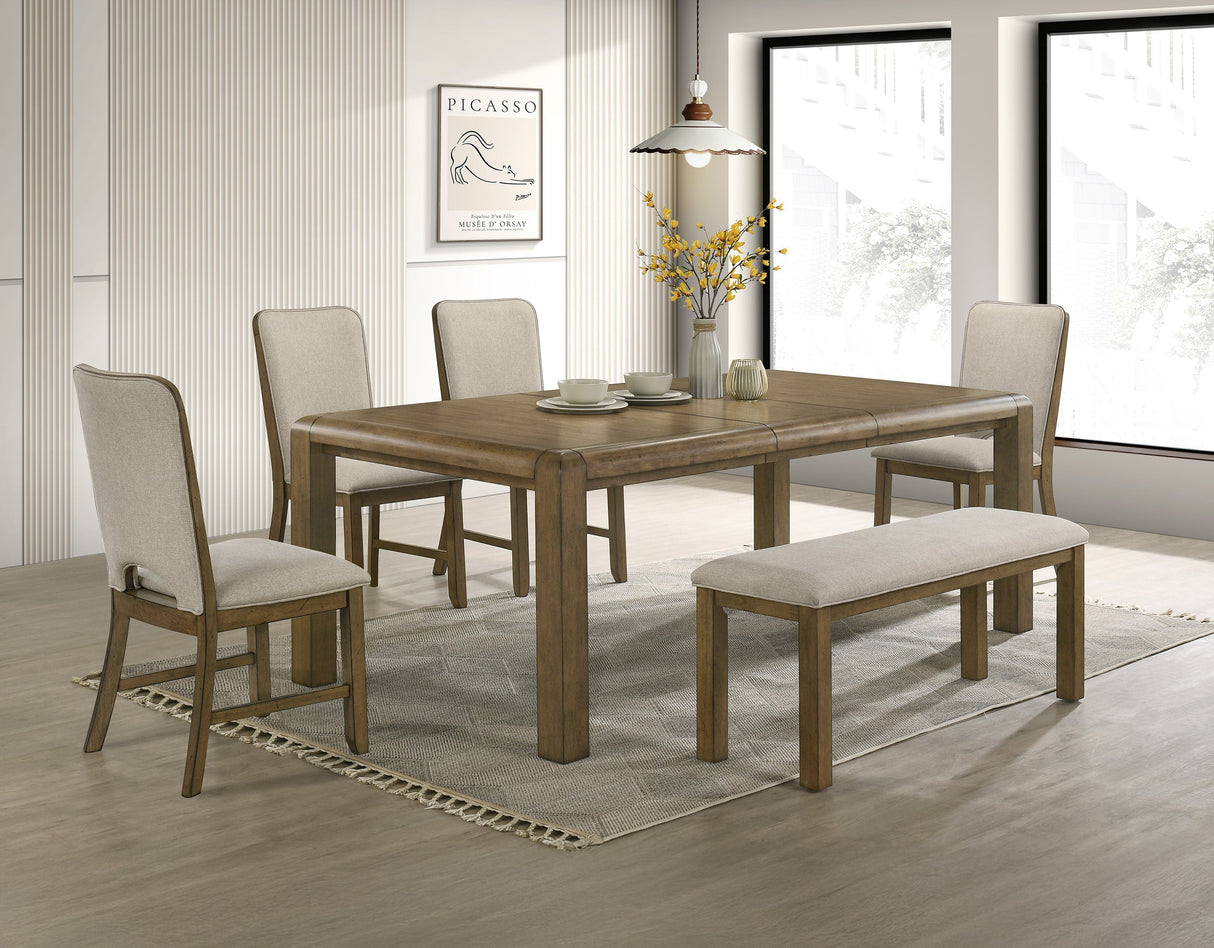 Cockrell Brown and Beige Dining Table with 18"Leaf by Crown Mark at Eve Furniture