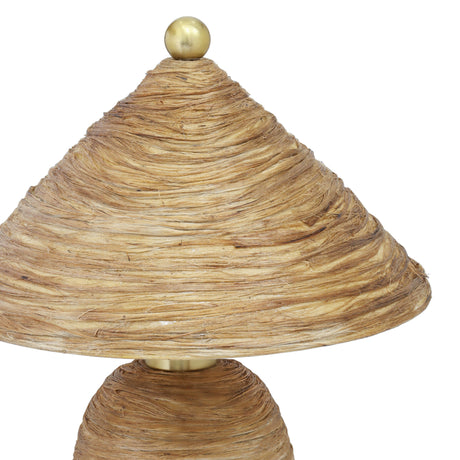 Coco Natural Coconut Fiber Pointed Table Lamp by TOV Furniture at Eve Furniture
