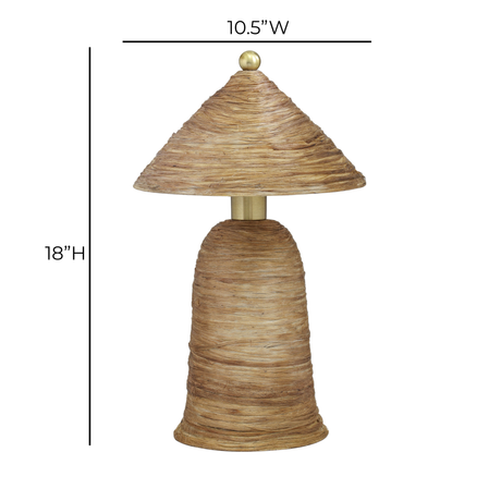 Coco Natural Coconut Fiber Pointed Table Lamp by TOV Furniture at Eve Furniture