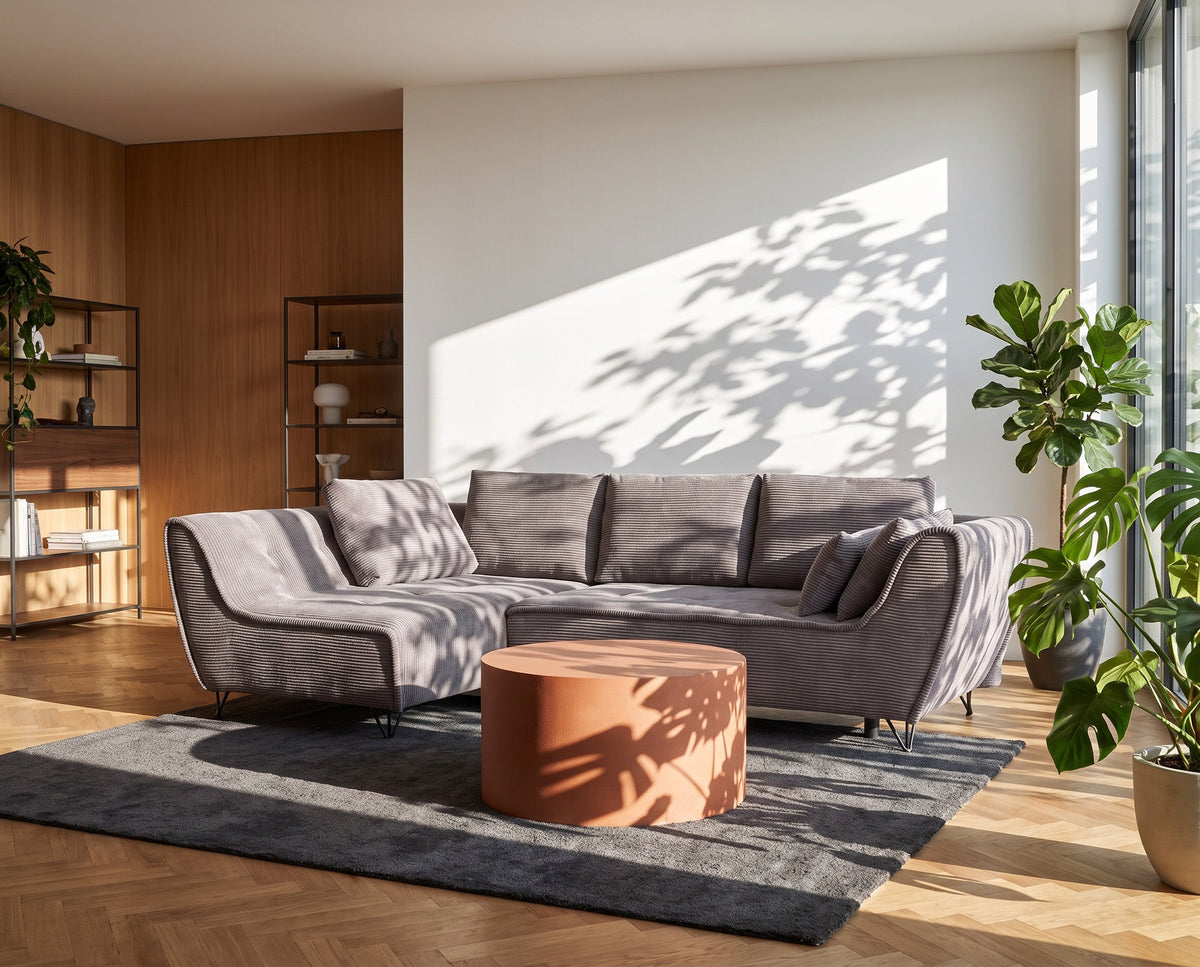 Cocoli Sectional w/ Bed Dark Taupe by ESF Furniture at Eve Furniture