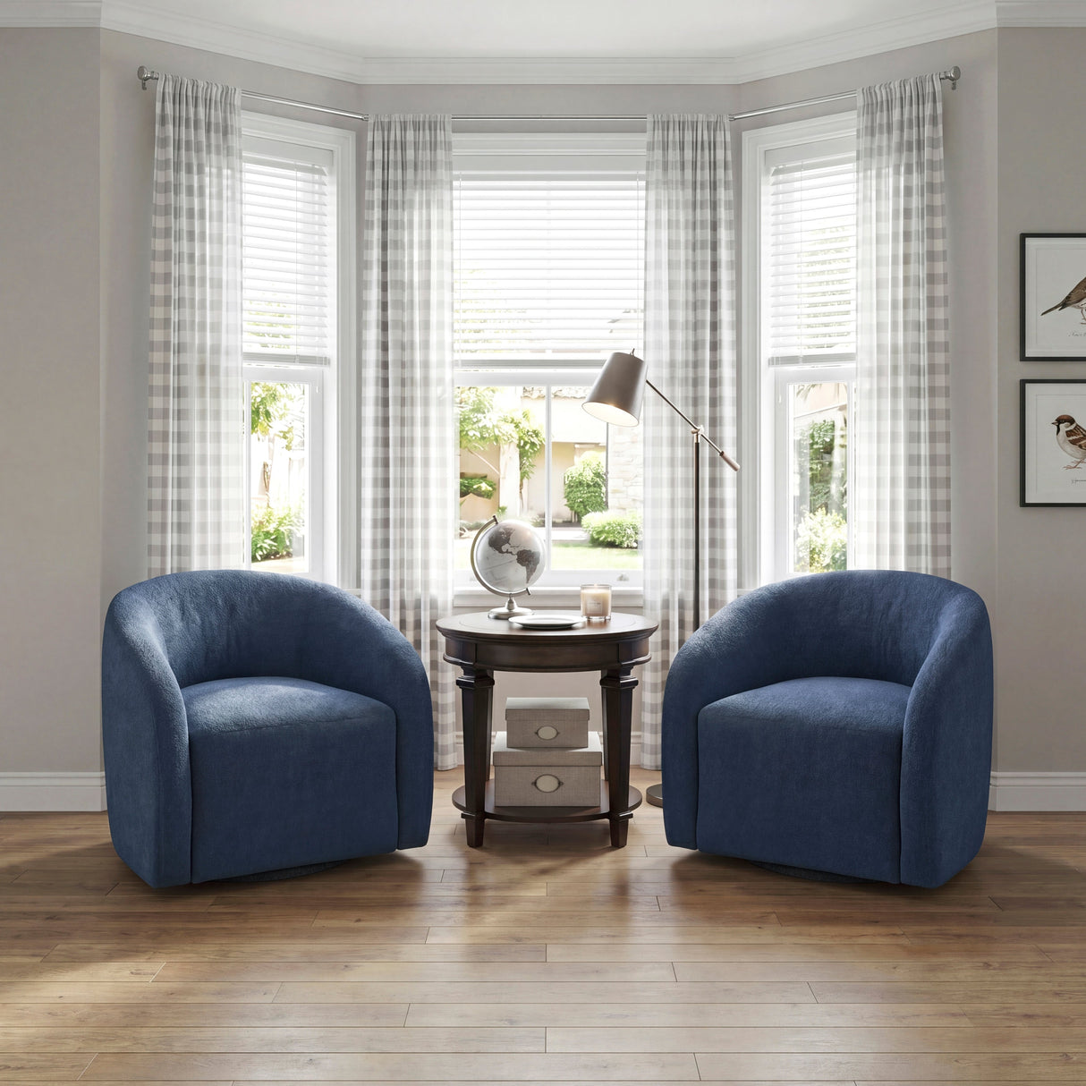 Cocoon Blue Swivel Chair by Homelegance at Eve Furniture