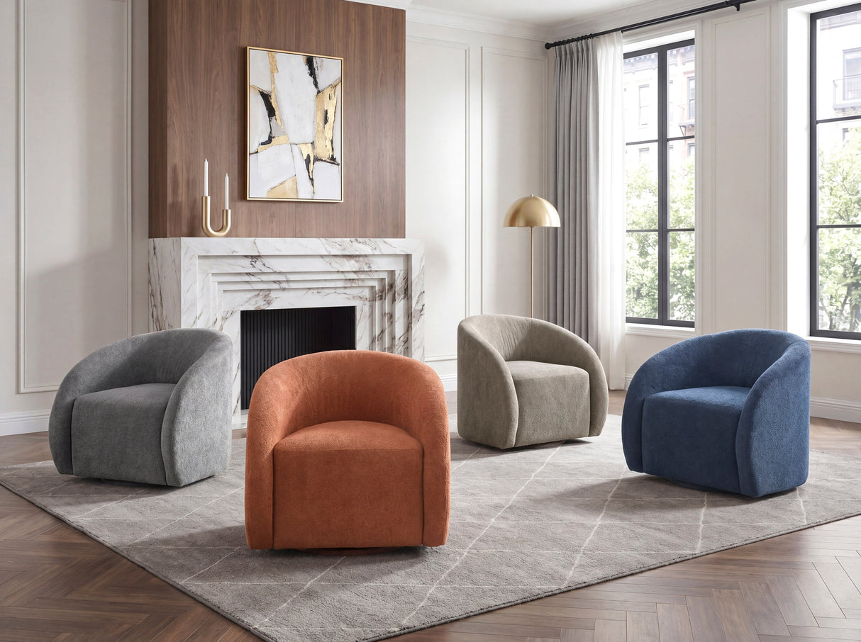 Cocoon Blue Swivel Chair by Homelegance at Eve Furniture