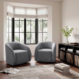 Cocoon Dark Gray Swivel Chair by Homelegance at Eve Furniture