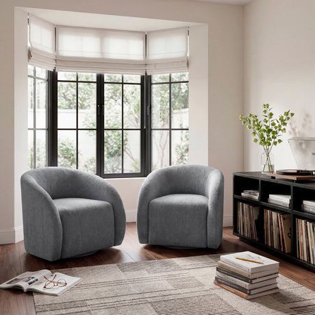 Cocoon Dark Gray Swivel Chair by Homelegance at Eve Furniture